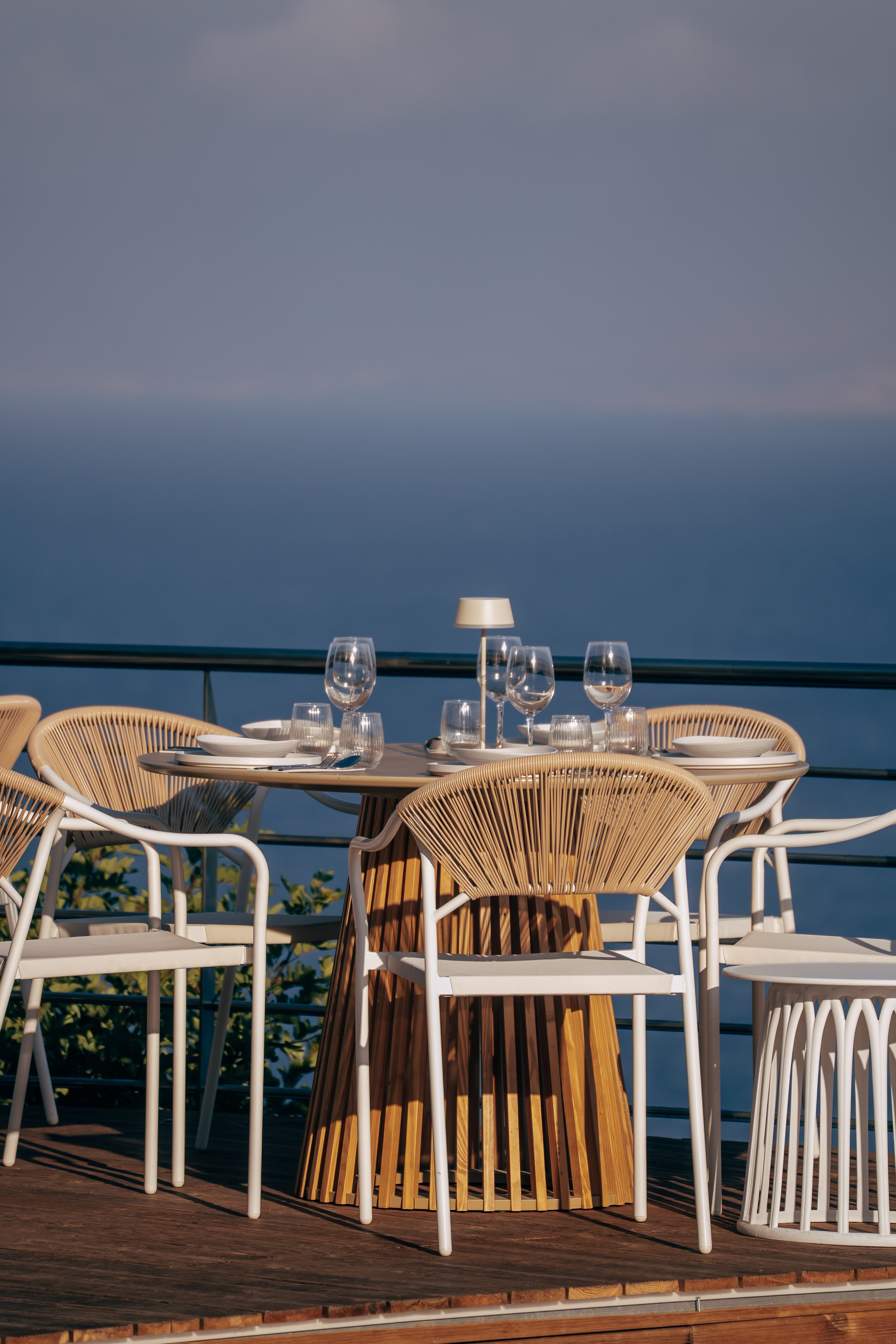 The space and terrace of Thyrea all-day restaurant in Thyseas, Crete